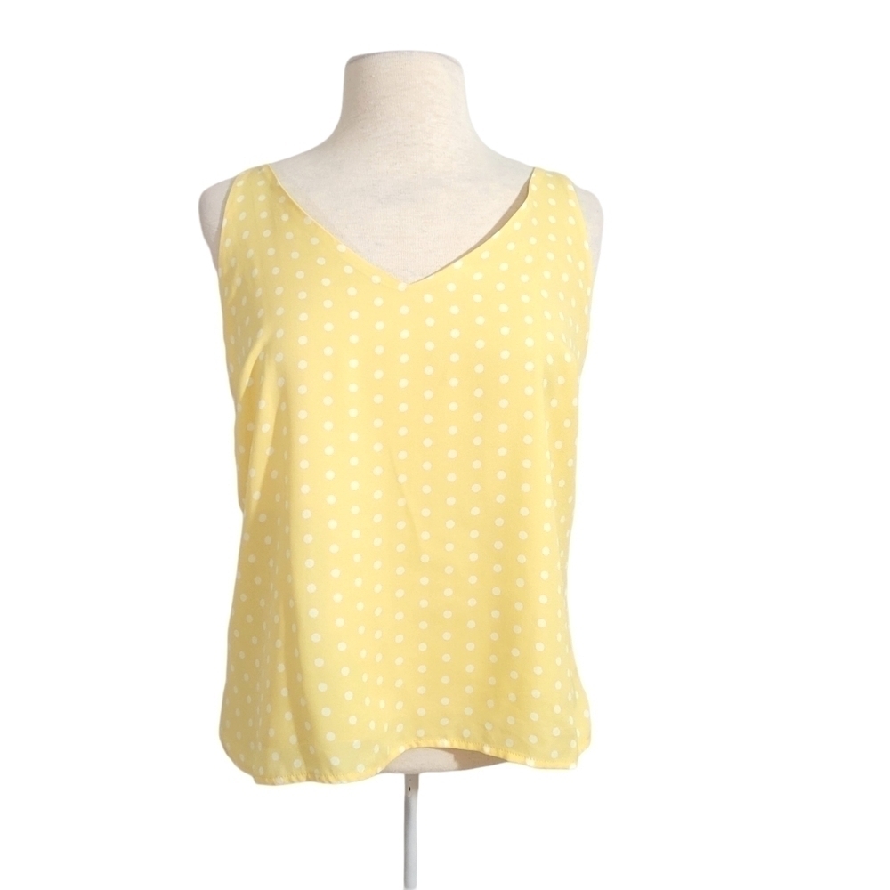 A New Day Yellow Polkadot Tank Top